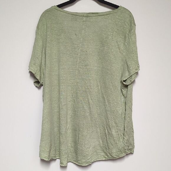 Tahari Green Relaxed Short Sleeve T-Shirt - Picture 5 of 6